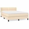 vidaXL Boxspringbett mit Matratze Creme 140x200 cm Stoff