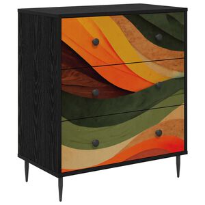 vidaXL Kommode BONN Retro-Wellenmuster 66 x 36,5 x 76 cm Holzwerkstoff