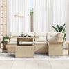 vidaXL Gartensofa-set mit Kissen 6 pcs Beige Poly-Rattan