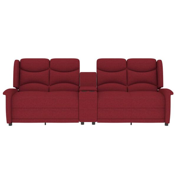 vidaXL 4-Sitzer Massagesessel mit Getr&auml;nkehalter Weinrot