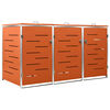 vidaXL M&uuml;lltonnenbox f&uuml;r 3 Tonnen 207x77,5x115 cm Edelstahl