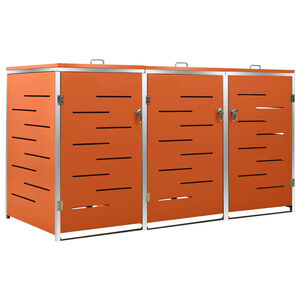 vidaXL M&uuml;lltonnenbox f&uuml;r 3 Tonnen 207x77,5x115 cm Edelstahl