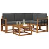 vidaXL Outdoor-Sofagarnitur mit Kissen 5 pcs Natur und Anthrazit