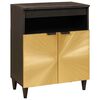 vidaXL Sideboard Schwarz und Gold 60 x 33 x 75 cm Massivholz Mango