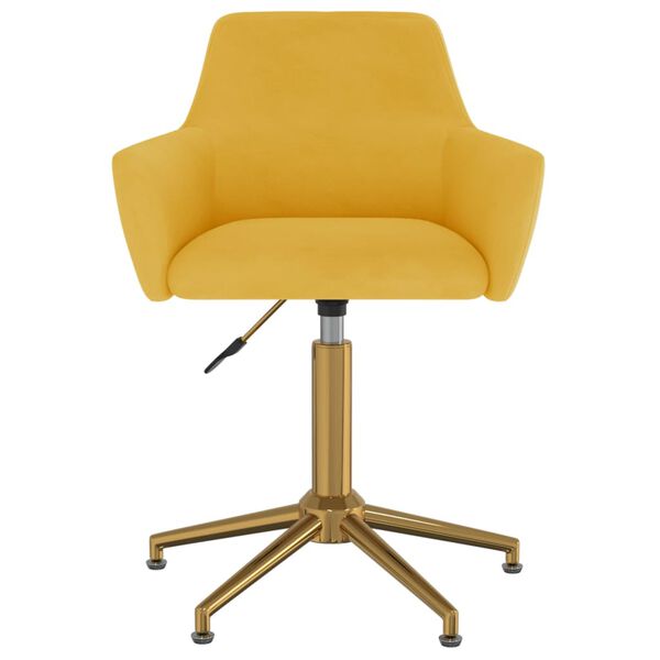 vidaXL Esszimmerst&uuml;hle 2 Stk. Drehbar Gelb Samt