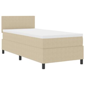 vidaXL Boxspringbett Hellgrau und Wei&szlig; 80 x 200 cm Cordstoff
