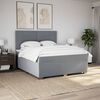 vidaXL Boxspringbett mit Matratze Hellgrau 180x200 cm Stoff