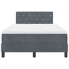vidaXL Boxspringbett mit Matratze Dunkelgrau 120 x 190 cm Samt