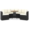 vidaXL 7-tlg. Garten-Sofagarnitur mit Auflagen Poly Rattan Schwarz
