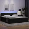 vidaXL Bett mit Stauraum und LED Hellgrau 200 x 200 cm Kunstleder