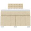 vidaXL Boxspringbett mit Matratze Creme 120x200 cm Stoff