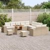vidaXL Gartensofa-set mit Kissen 13 pcs Beige Poly-Rattan