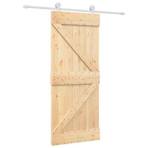 vidaXL Schiebet&uuml;r 85 x 210 cm Massivkiefer (Unbehandelt)