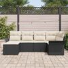 vidaXL Gartensofa-set mit Kissen 6 pcs Schwarz Poly-Rattan