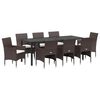 vidaXL Garten Essgruppe 9 stk. Braun Poly-Rattan