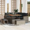 vidaXL Gartensofa-set mit Kissen 8 pcs Grau Poly Rattan