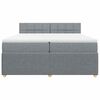 vidaXL Boxspringbett mit Matratze Hellgrau 200x200 cm Stoff