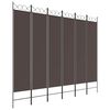 vidaXL 6-tlg. Paravent Braun 200x200 cm Stoff