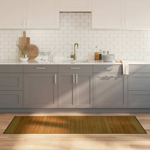 vidaXL Teppich Rechteckig Braun 70x200 cm Bambus