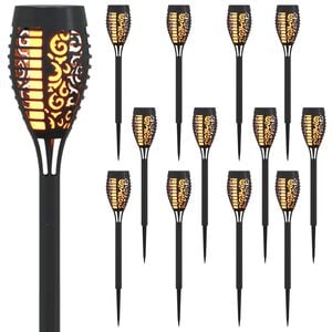 vidaXL Au&szlig;en Solarlichter mit Erdnagel 12 stk. Warmes Wei&szlig; 47,5 cm ABS