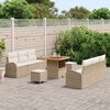 vidaXL Garten-Sofa-Set mit Kissen 9 pcs Beige Poly Rattan