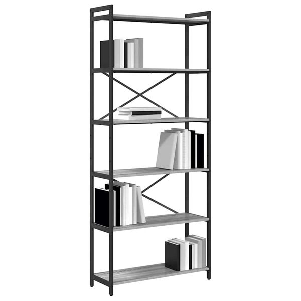 vidaXL B&uuml;cherregal Grau Sonoma 40 x 30 x 85 cm Holzwerkstoff