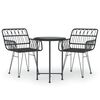 vidaXL 3-tlg. Garten-Essgruppe Schwarz Poly Rattan