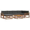 vidaXL Outdoor-Sofagarnitur mit Kissen 7 pcs Natur und Anthrazit