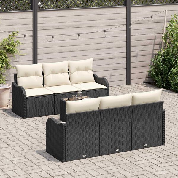 vidaXL Gartensofa-set Schwarz 55 x 55 x 37 cm Poly-Rattan