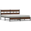 vidaXL Metallbett ohne Matratze Braun Eichen-Optik 200x200 cm