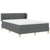 vidaXL Boxspringbett mit Matratze Creme 90x200 cm Stoff Dunkelgrau