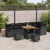 vidaXL Gartensofa-set 9 pcs Schwarz Poly-Rattan