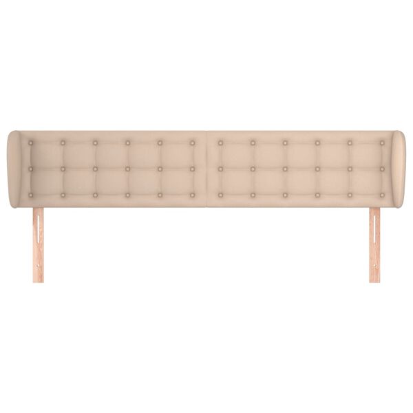 vidaXL Kopfteil mit Ohren Cappuccino-Braun 163x23x78/88 cm Kunstleder