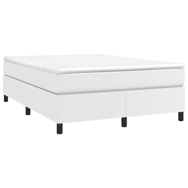 vidaXL Boxspringbettgestell Wei&szlig; 140x190 cm Kunstleder