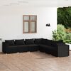 vidaXL 7-tlg. Garten-Lounge-Set mit Kissen Poly Rattan Schwarz
