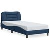 vidaXL Bettgestell ohne Matratze "Hvar" Blau 90x200 cm Stoff