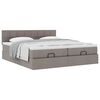 vidaXL Ottoman-Bett mit Matratzen Taupe 160x200 cm Stoff