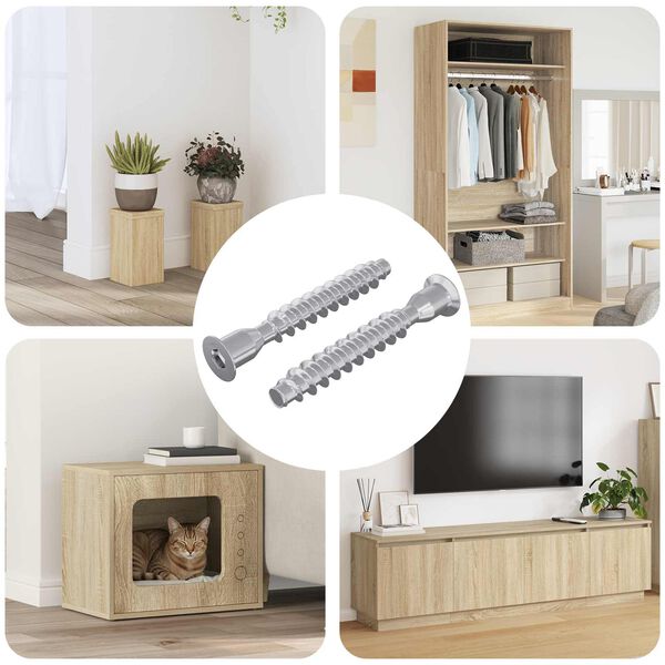 vidaXL Confirmat-Schrauben 2 pcs Silber &Oslash;7 x 50 mm Metall