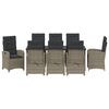 vidaXL Garten Essgruppe mit Kissen 9 pcs Grau Poly-Rattan