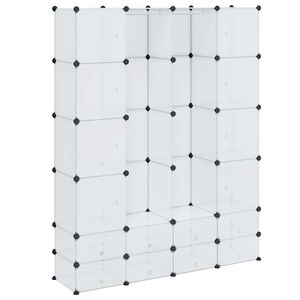 vidaXL Modularer Schrank mit 18 F&auml;chern Wei&szlig; 37x146x180,5 cm