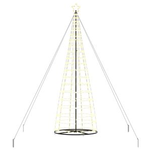 vidaXL LED-Weihnachtsbaum EKENAS 400 cm 800 LEDs Warmes Wei&szlig; Stahl