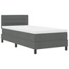 vidaXL Boxspringbett mit Matratze Dunkelgrau 100 x 200 cm Stoff