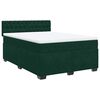 vidaXL Boxspringbett mit Matratze Dunkelgr&uuml;n 140x190 cm Samt