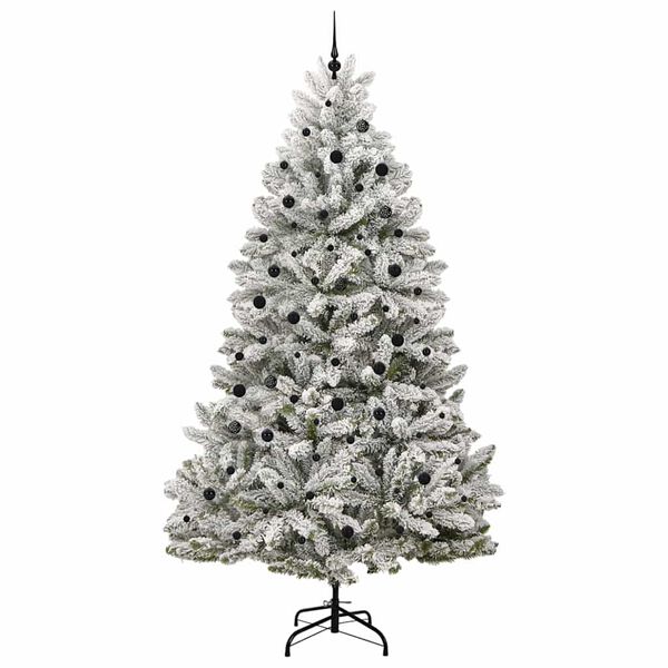 vidaXL K&uuml;nstlicher Weihnachtsbaum Gr&uuml;n und Wei&szlig; 300 cm PVC und Metall