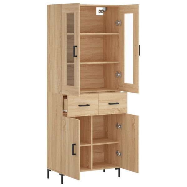 vidaXL Highboard Sonoma-Eiche 69,5x34x180 cm Holzwerkstoff