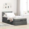 vidaXL Ottoman-Bett mit Matratze & LEDs Dunkelgrau 90x190 cm Stoff