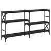vidaXL Konsolentisch mit Regal Schwarz Eichen-Optik 150 x 29 x 76,5 cm