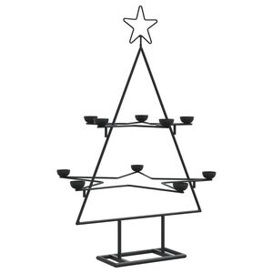 vidaXL Metall-Weihnachtsbaum zum Dekorieren Schwarz 75 cm