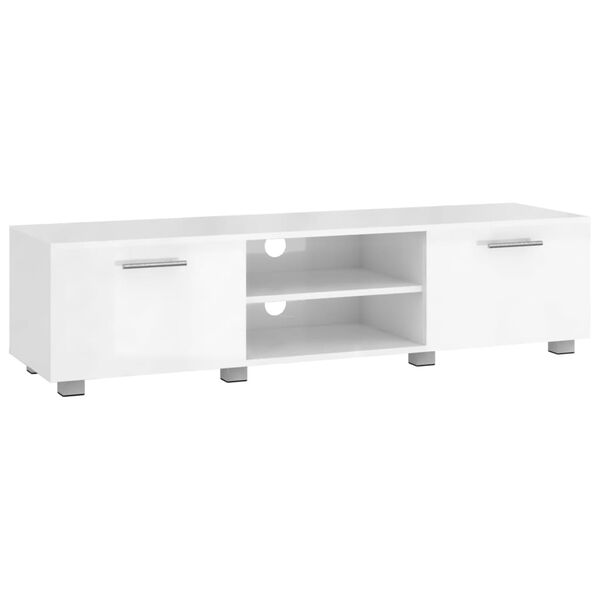 vidaXL TV-Schrank Hochglanz-Wei&szlig; 140x40x35cm Holzwerkstoff