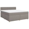 vidaXL Boxspringbett mit Matratze Taupe 180x200 cm Stoff